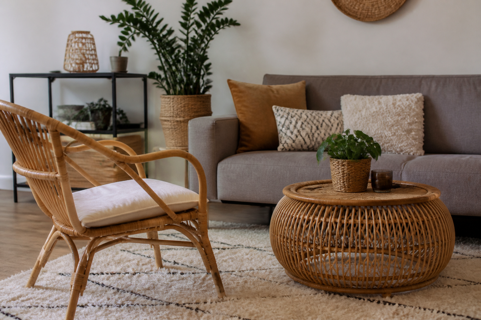 Rotan meubels stylen woonkamer